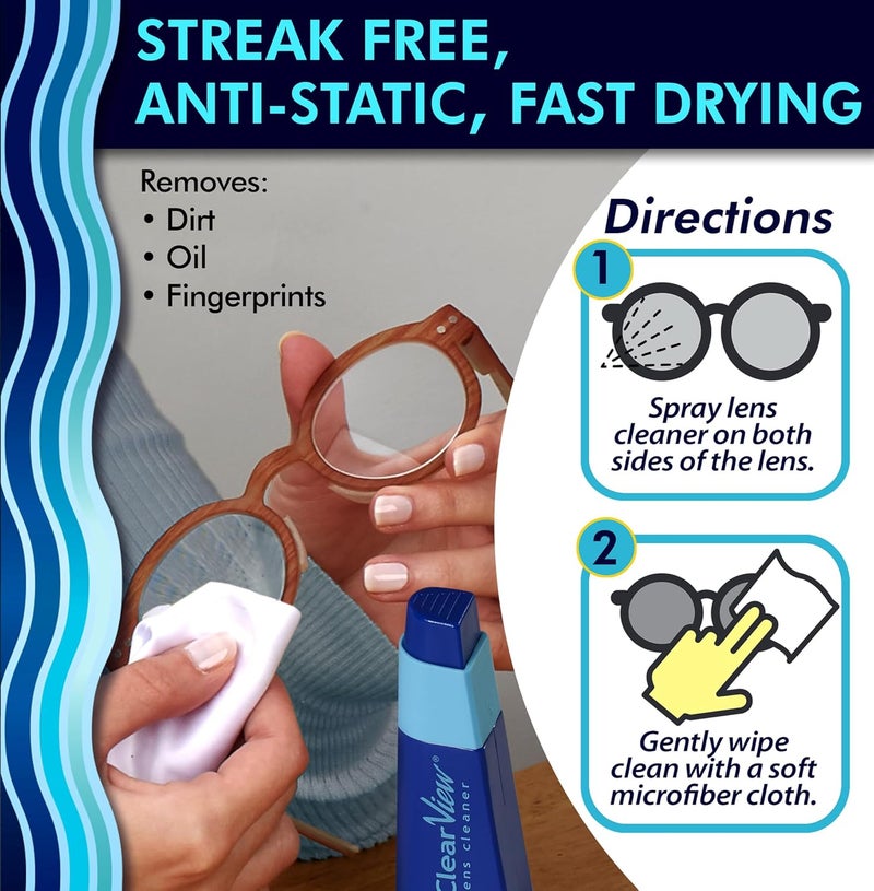 ClearView Portable Lens Cleaner Kit – Travel Size with Premium Cleaning Solution, Refillable Spray + Microfiber Cloth, Safe for All Lenses, Compact & On-the-Go - Image 4